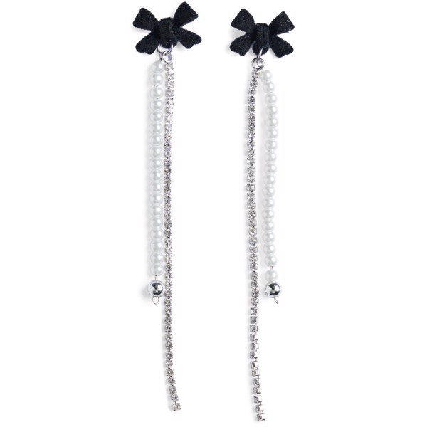 PCNIKKI O EARRINGS BOX - BLACK BOW