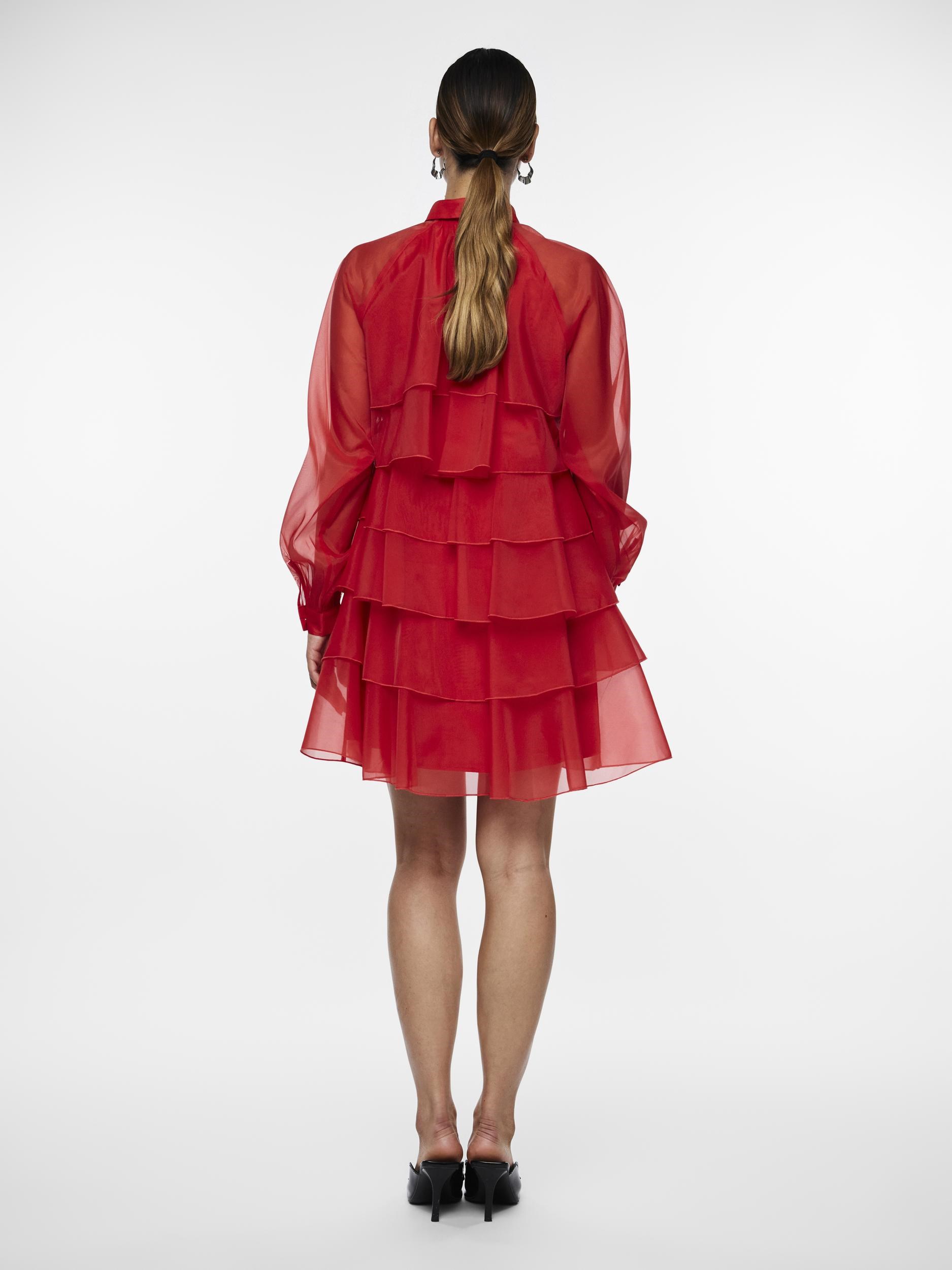 YAS - DRESS RED RISK HIGH LS YASELOISE