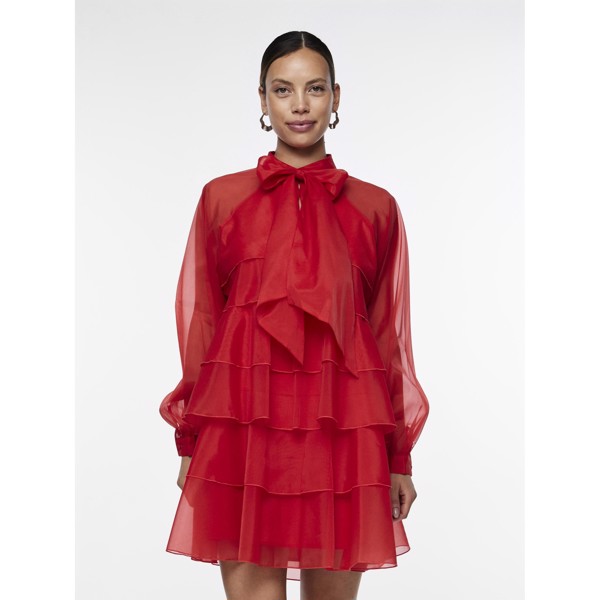 YAS - YASELOISE LS DRESS HIGH RISK RED