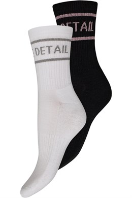 Tennis Sock 2-pak Black White