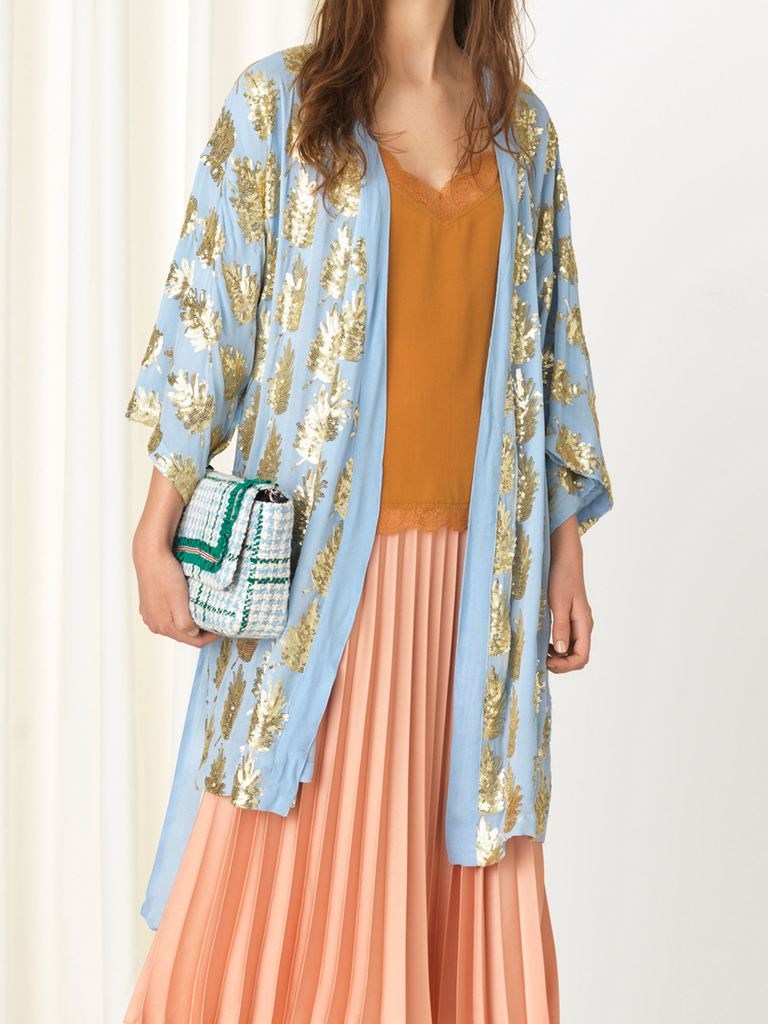 Ideel Albany Delegeret Becksöndergaard Liberte kimono med guldpalietter
