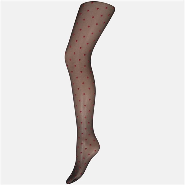 Heart Tights - Black Red