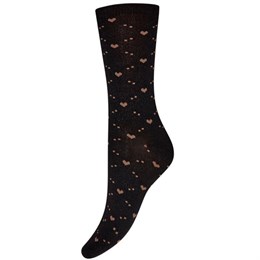Sock W/Lurex Black Heart