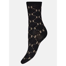 Sock W/Lurex Black Golden